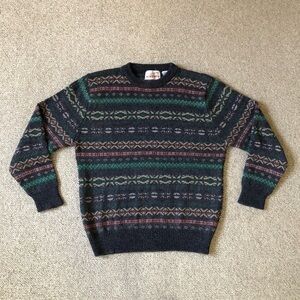 Vintage 80s / 90s New Accents Shetland Wool Fair Isle Sweater - Men’s Large